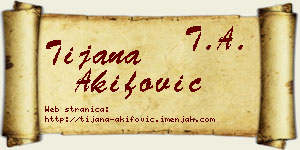 Tijana Akifović vizit kartica